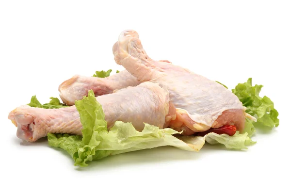 Raw chicken legs on a white background — Stock Photo, Image