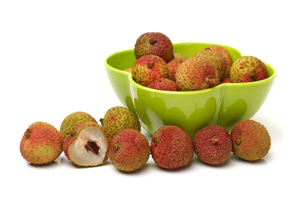 Litchi isolato su sfondo bianco — Foto Stock