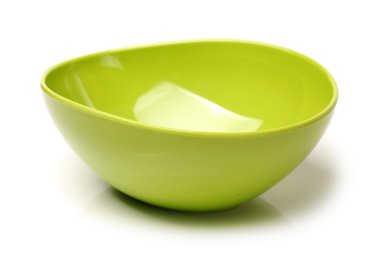 parlak yeşil plastik boş kase