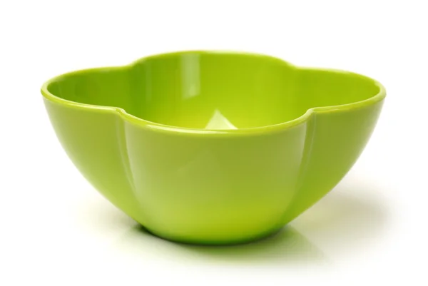 Bright green plastic empty bowl — Zdjęcie stockowe