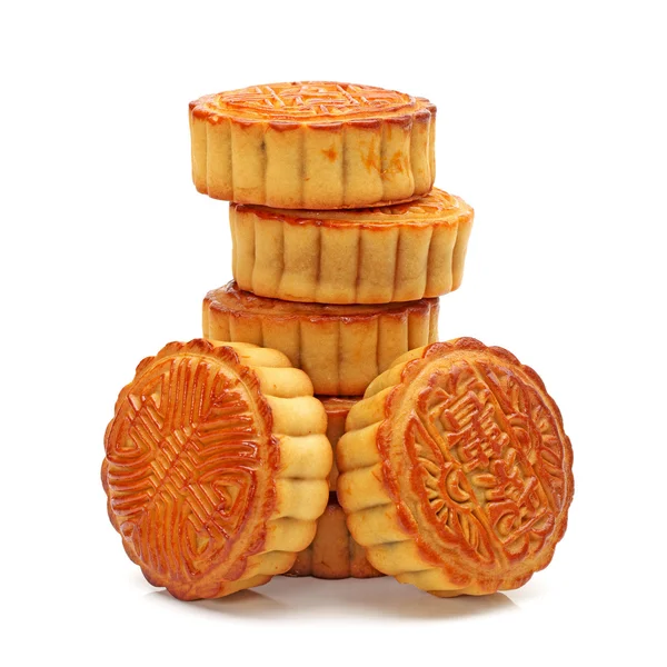 Mid-Autumn Festival moon cake on white background — Stock Photo, Image