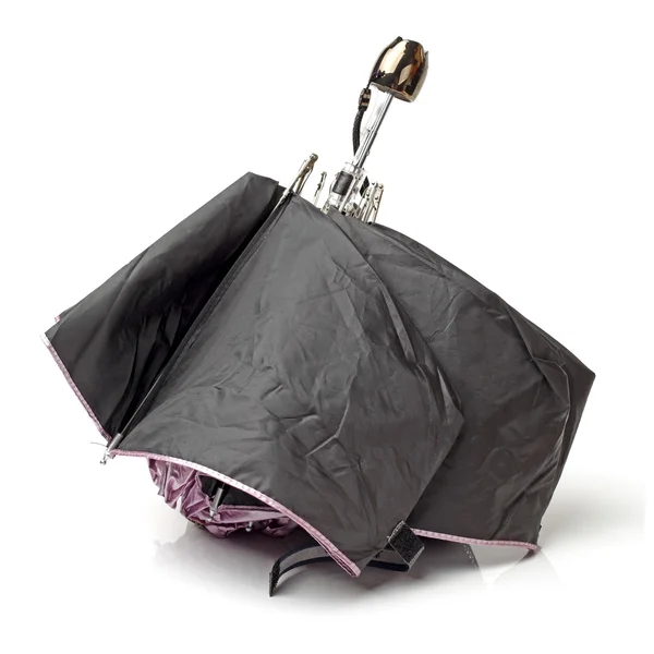 Black umbrella on white background — Stock Photo, Image