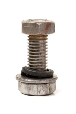 cıvata ve fındık beyaz arkaplanda izole