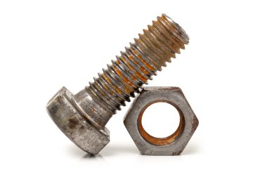 cıvata ve fındık beyaz arkaplanda izole