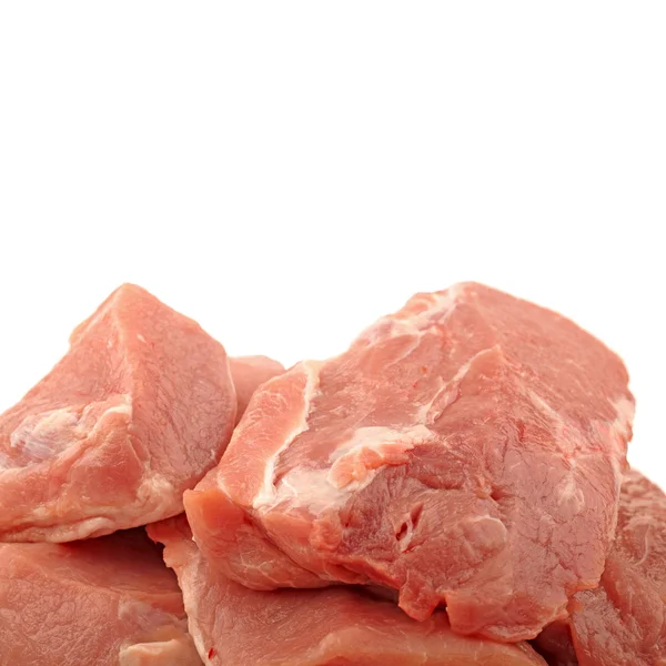 Fresh raw pork on white background — Stock Photo, Image