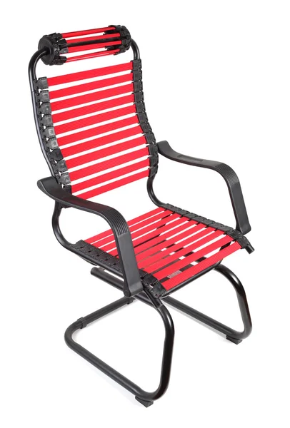 Červená Počítačová židle na bílém pozadí — Stock fotografie