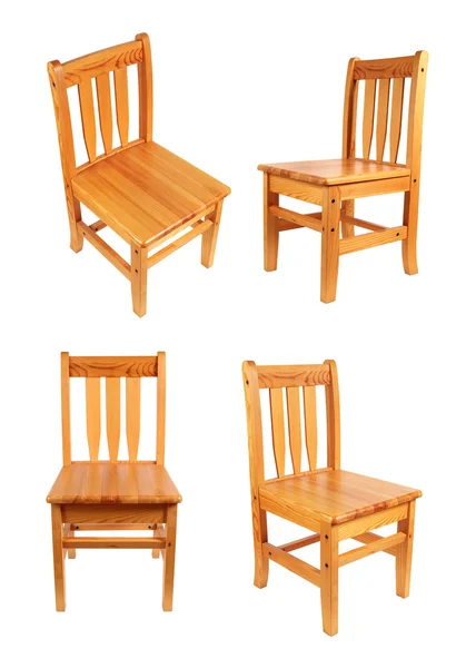白色背景的木制椅子 — 图库照片