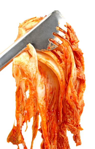 Kimchi (koreanisches Essen) in Nahaufnahme auf weißem Hintergrund — Stockfoto