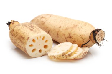Lotus root on the white background clipart