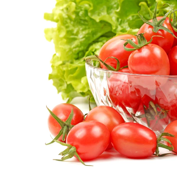 Small cherry tomato on white background close up — Stock Photo, Image