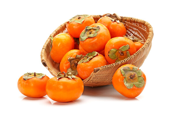 Persimmon on white background