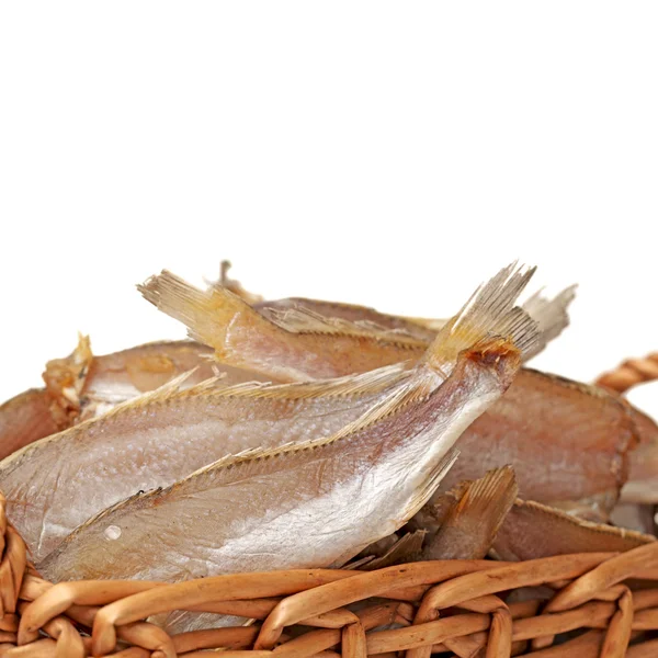 Getrocknete Fische isoliert auf weißem Hintergrund — Stockfoto