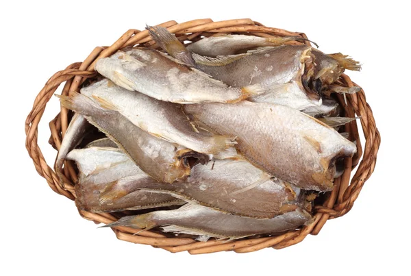 흰색 배경에 고립 된 말린된 물고기 — 스톡 사진