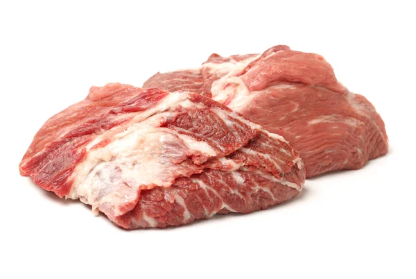 Carne de cerdo cruda aislada sobre fondo blanco —  Fotos de Stock