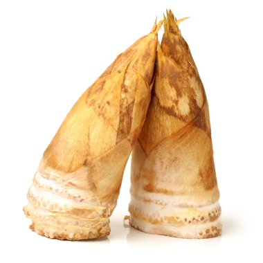 Beyaz arka plan bambu ateş