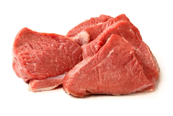 Carne di maiale cruda isolata su fondo bianco — Foto Stock