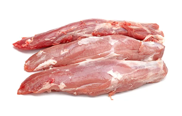 Cerdo crudo fresco sobre fondo blanco — Foto de Stock