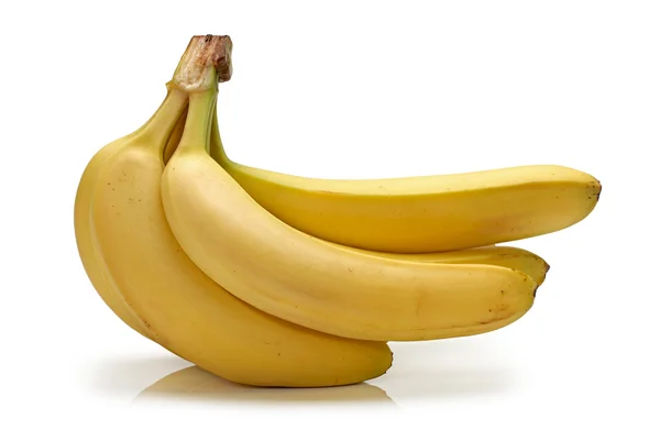 Pęczek świeżych dojrzałych bananów na białym tle na białym tle — Zdjęcie stockowe