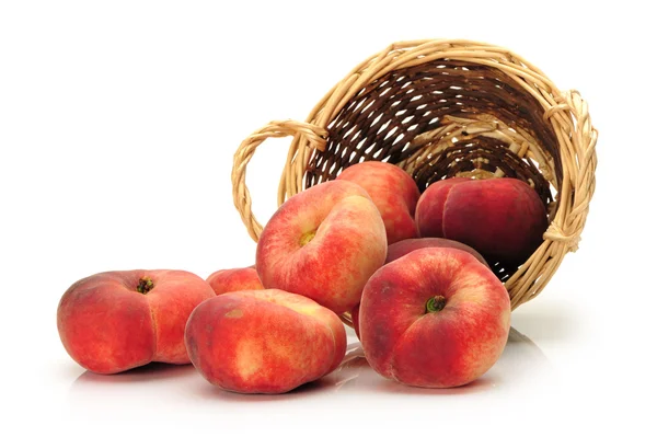 Ripe peach on white background — Stock Photo, Image