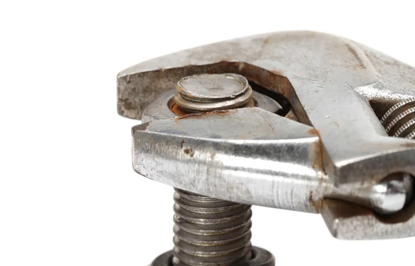 Old plumbers pipe wrench — Stock Photo, Image