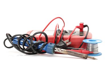 Beyaz bir arka plan üzerinde izole elektrik havya
