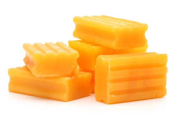 Yellow soap isolated on white background — Stock Photo, Image
