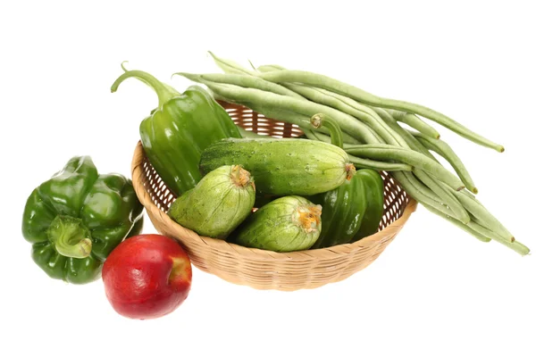 Green vegetables on the white background — Stock Photo, Image