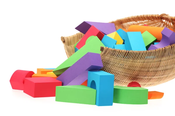 The toy castle from color blocks isolated on a white background — Stock Photo, Image