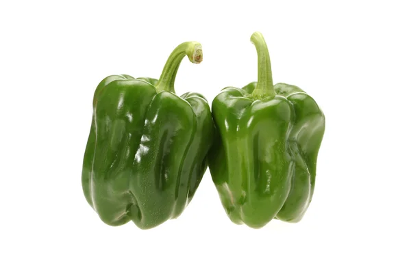 Groene peper op witte achtergrond — Stockfoto