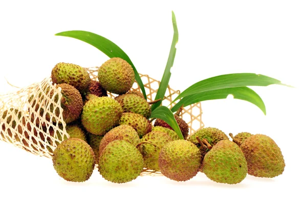 Litchi isolado em fundo branco — Fotografia de Stock