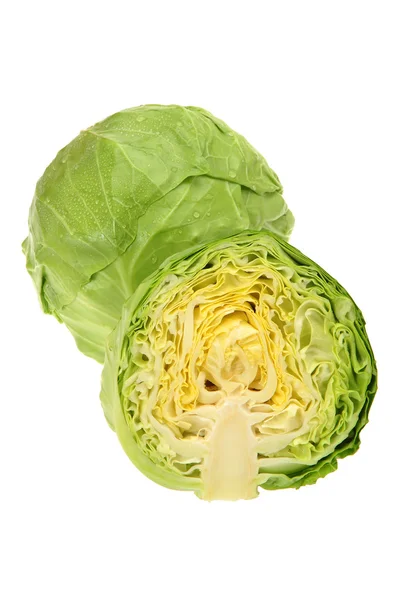 Cut cabbage on white background — Stock Photo, Image