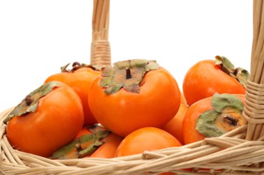 beyaz zemin üzerine Trabzon hurması