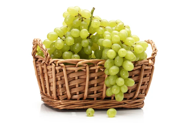 Green grapes on white background — Stock Photo, Image