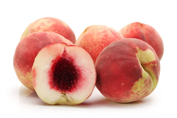 Ripe peach on white background — Stock Photo, Image