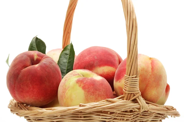 Ripe peach on white background — Stock Photo, Image