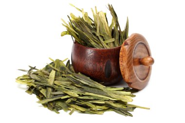 beyaz zemin üzerine Çin çay toplama