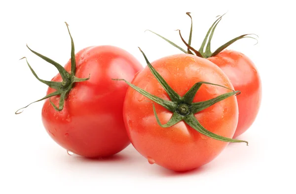 Beyaz arkaplanda izole edilmiş taze domates — Stok fotoğraf