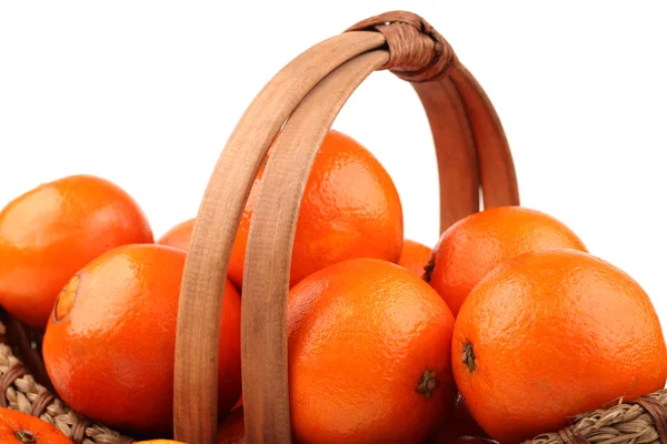 Orange Mandarine oder Mandarine Früchte isoliert auf weißem Hintergrund — Stockfoto