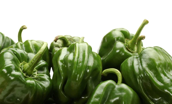Green pepper on white background close up shoot — Stock Photo, Image
