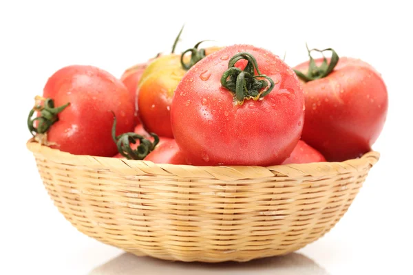 白色背景的新鲜番茄 — 图库照片