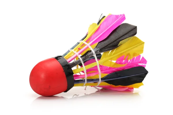 Shuttlecock with feathers — Stock Photo, Image