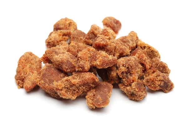 Trockenes Curry-Rindfleisch ruckartig isoliert auf weißem Hintergrund — Stockfoto