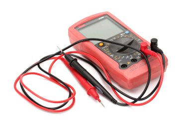 Beyaz arka plan üzerinde izole multimetre, test cihazı
