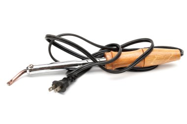 Beyaz bir arka plan üzerinde izole elektrik havya