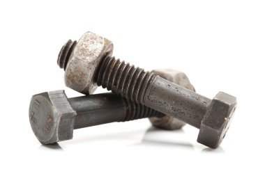 cıvata ve fındık beyaz arkaplanda izole