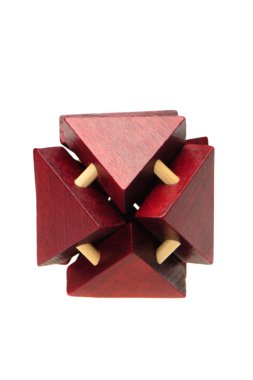 Beyaz arka plan üzerinde ahşap puzzle