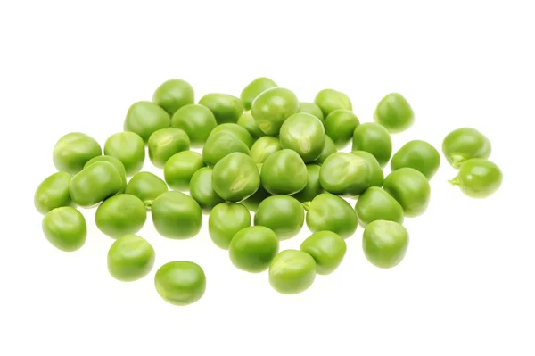 흰색 바탕에 녹색 완두콩 — 스톡 사진