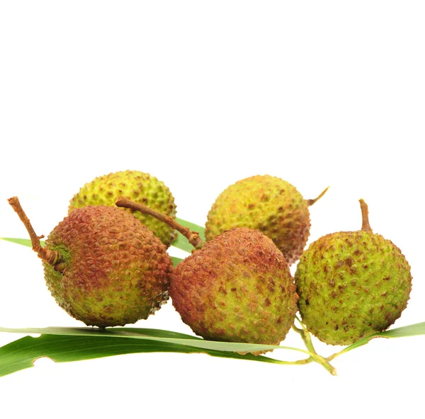 Litchi aislado sobre fondo blanco —  Fotos de Stock