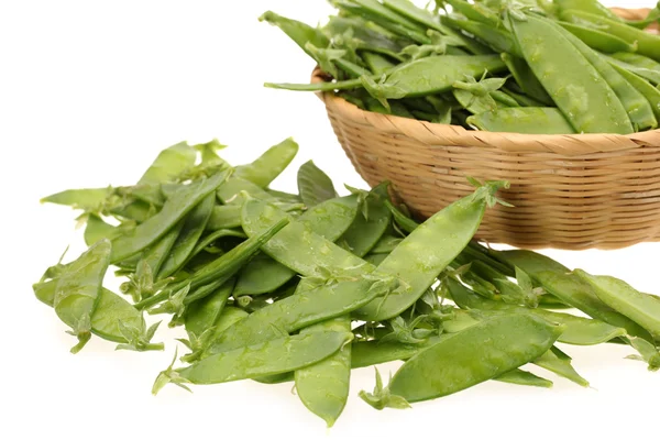 Snow peas isolated on white background — Stock Photo, Image