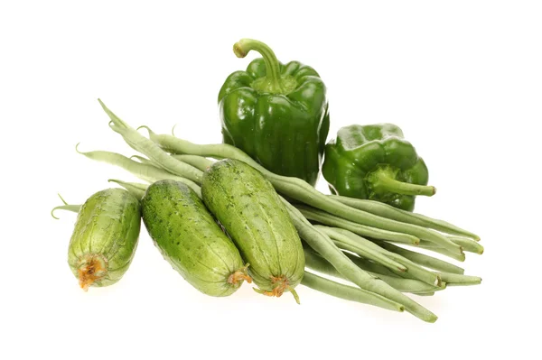 Green vegetables on the white background — Stock Photo, Image